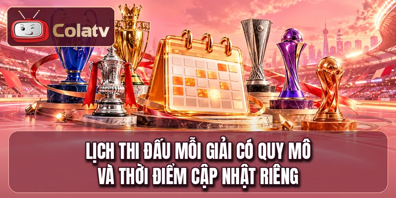 Lịch thi đấu mỗi giải có quy mô và thời điểm cập nhật riêng